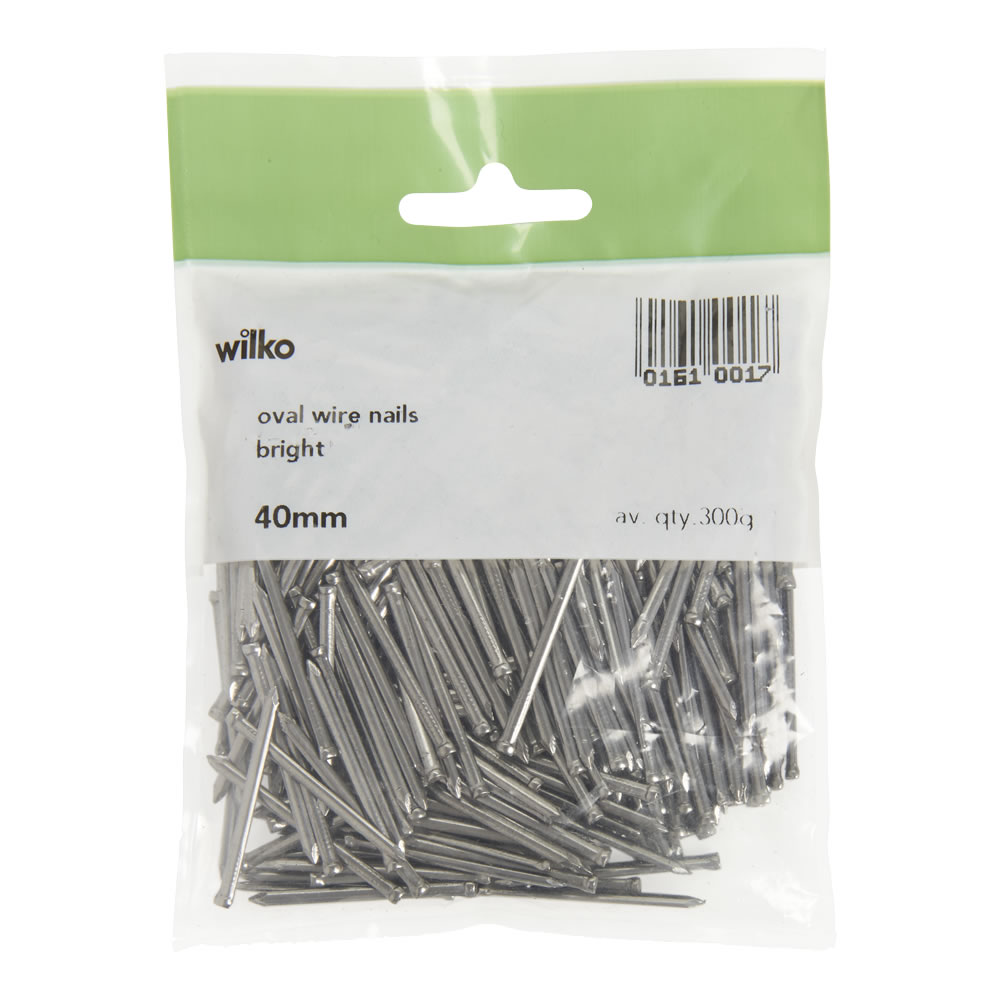 Wilko 40mm Oval Head Wire Nail 300g Pack Image 2