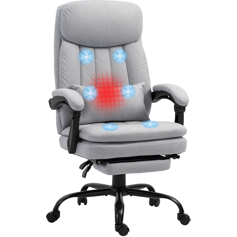 Portland Grey Microfibre Swivel Vibration Massage Office Chair Image 2