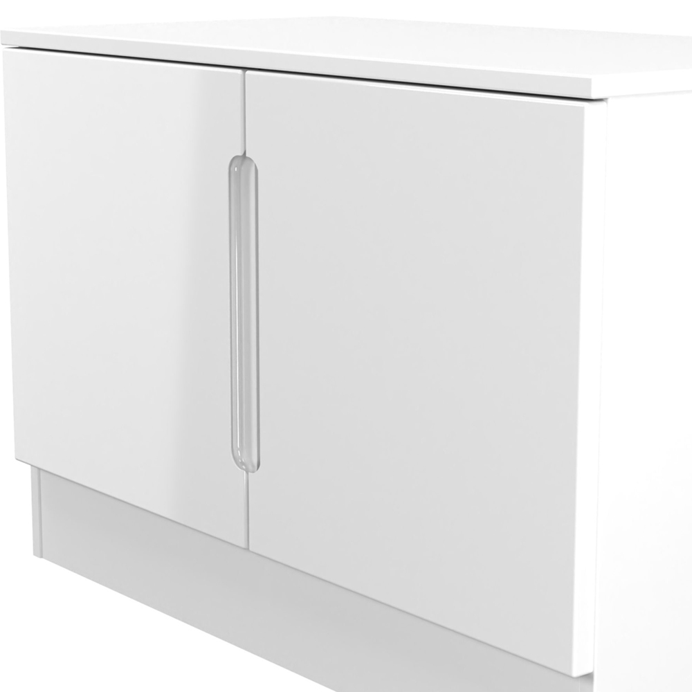 Crowndale Milan 2 Door White Gloss and White Compact Storage Unit Ready Assembled Image 5