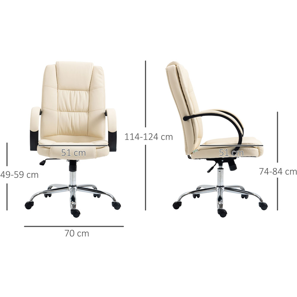Portland Beige PU Leather Swivel Office Chair Image 5