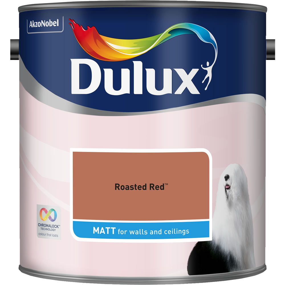 Dulux Roasted Red Matt Emulsion Paint 2.5L Image 1