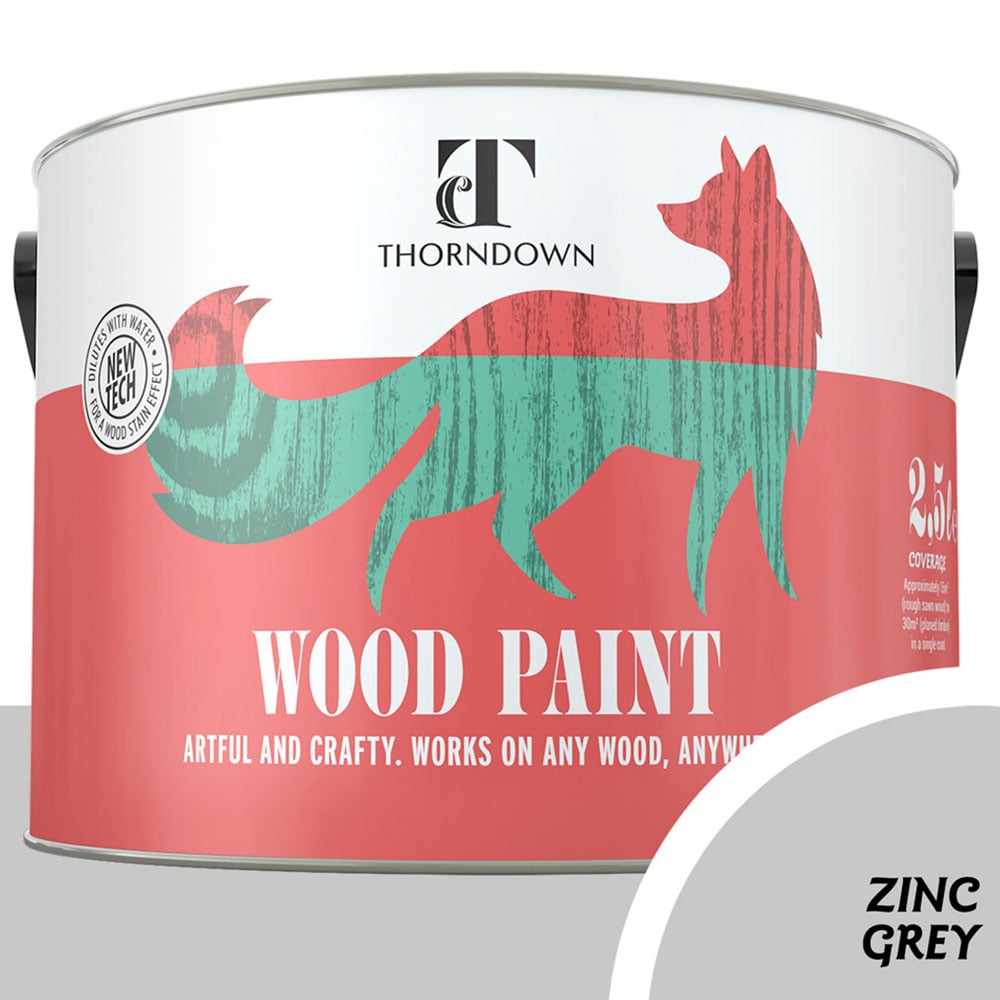 Thorndown Zinc Grey Satin Wood Paint 2.5L Image 4