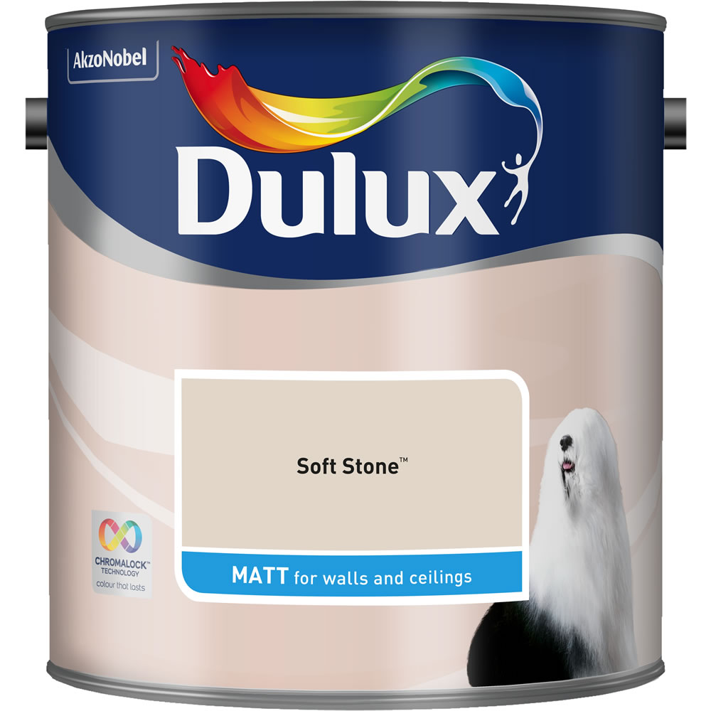 Dulux Soft Stone Matt Emulsion Paint 2.5L Image 1