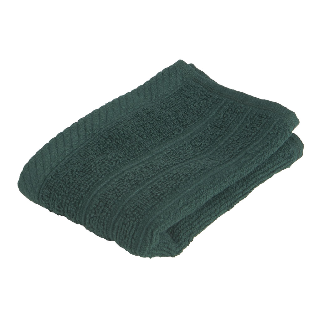 Wilko Supersoft Emerald Face Cloths 2 pack Image 1