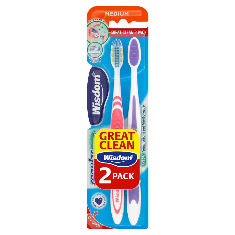 Wisdom Toothbrush  Regular Fresh Medium 2pk Image