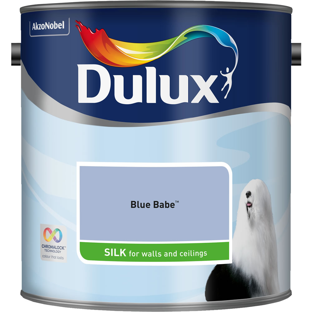 Dulux Blue Babe Silk Emulsion Paint 2.5L Image 1