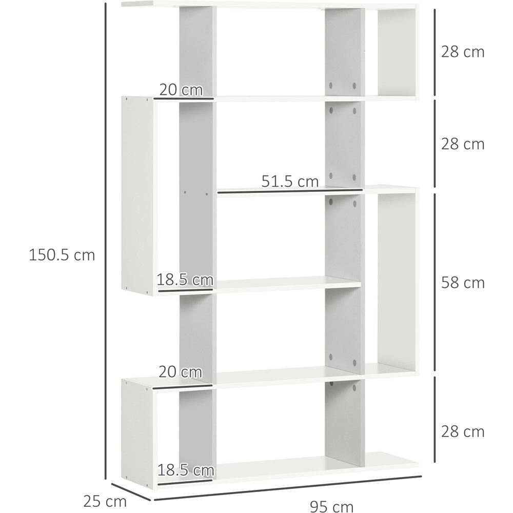 HOMCOM White 5 Shelf Office Ladder Bookshelf Image 8