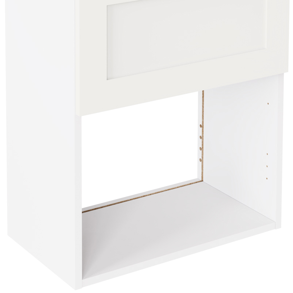 Kitchen Kit Shaker Matt White Microwave Wall Unit 600mm Image 3
