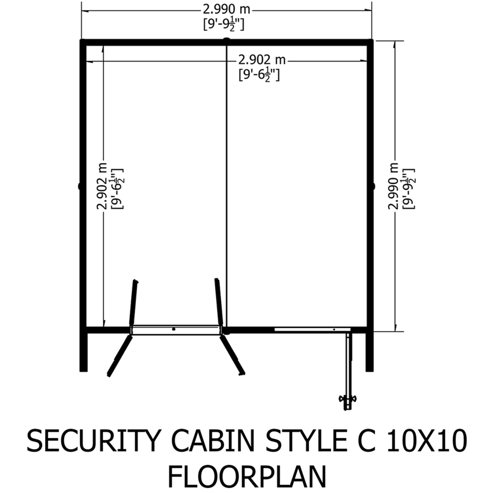 Shire 10 x 10ft Shiplap Style C Security Cabin Apex Garden Shed Image 7