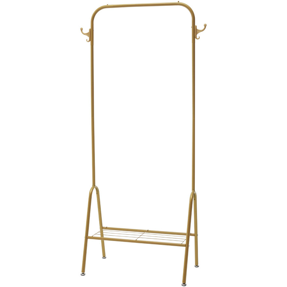 H&O Direct Single Shelf Gold Clothes Rack Image 1