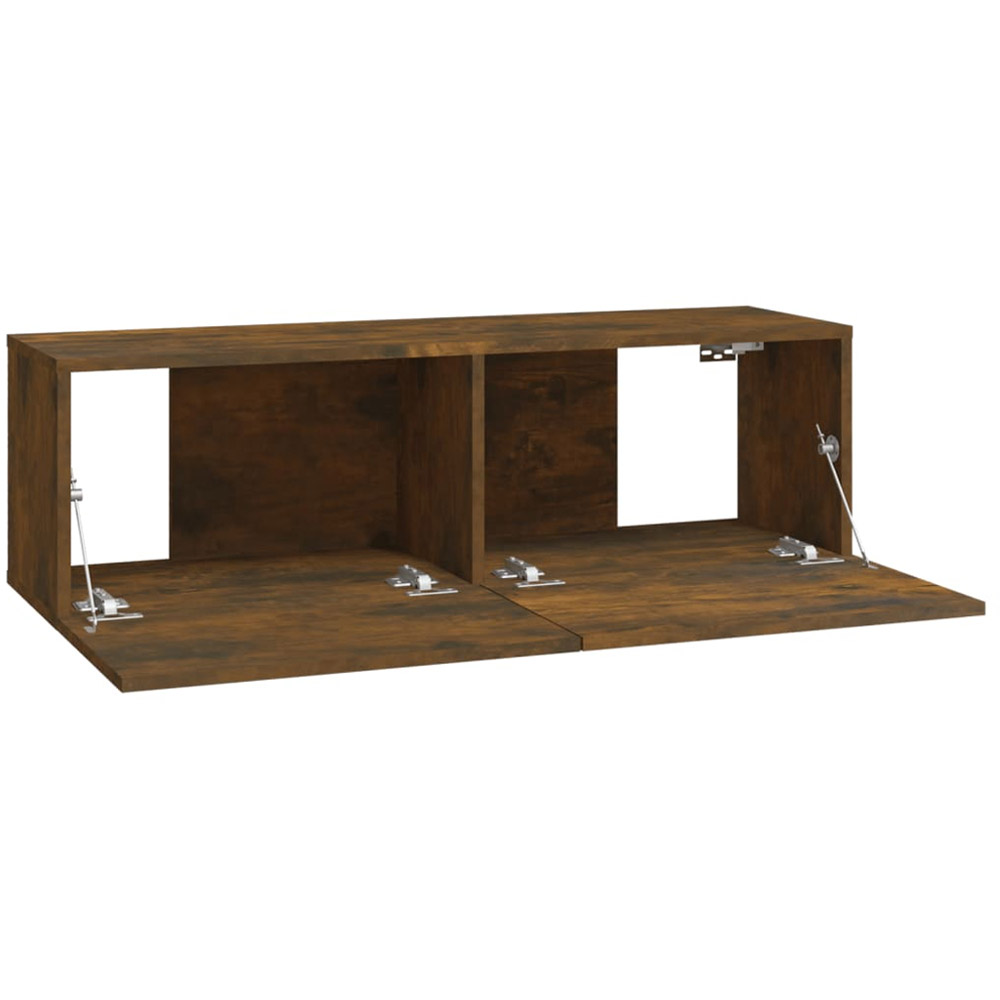 vidaXL 4 Flap Door Smoked Oak Wall Mounted TV Cabinet Image 7