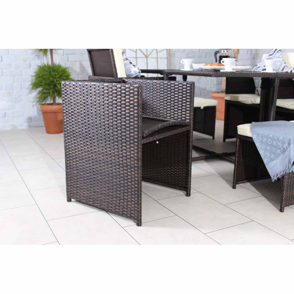 Royalcraft Cannes 8 Seater Cube Dining Set Brown Image 3