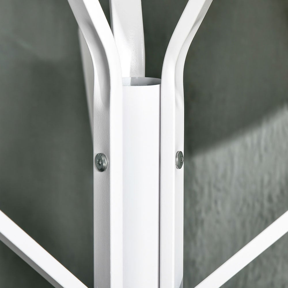 HOMCOM White Free Standing Metal Coat and Hat Hanger 180cm Image 4