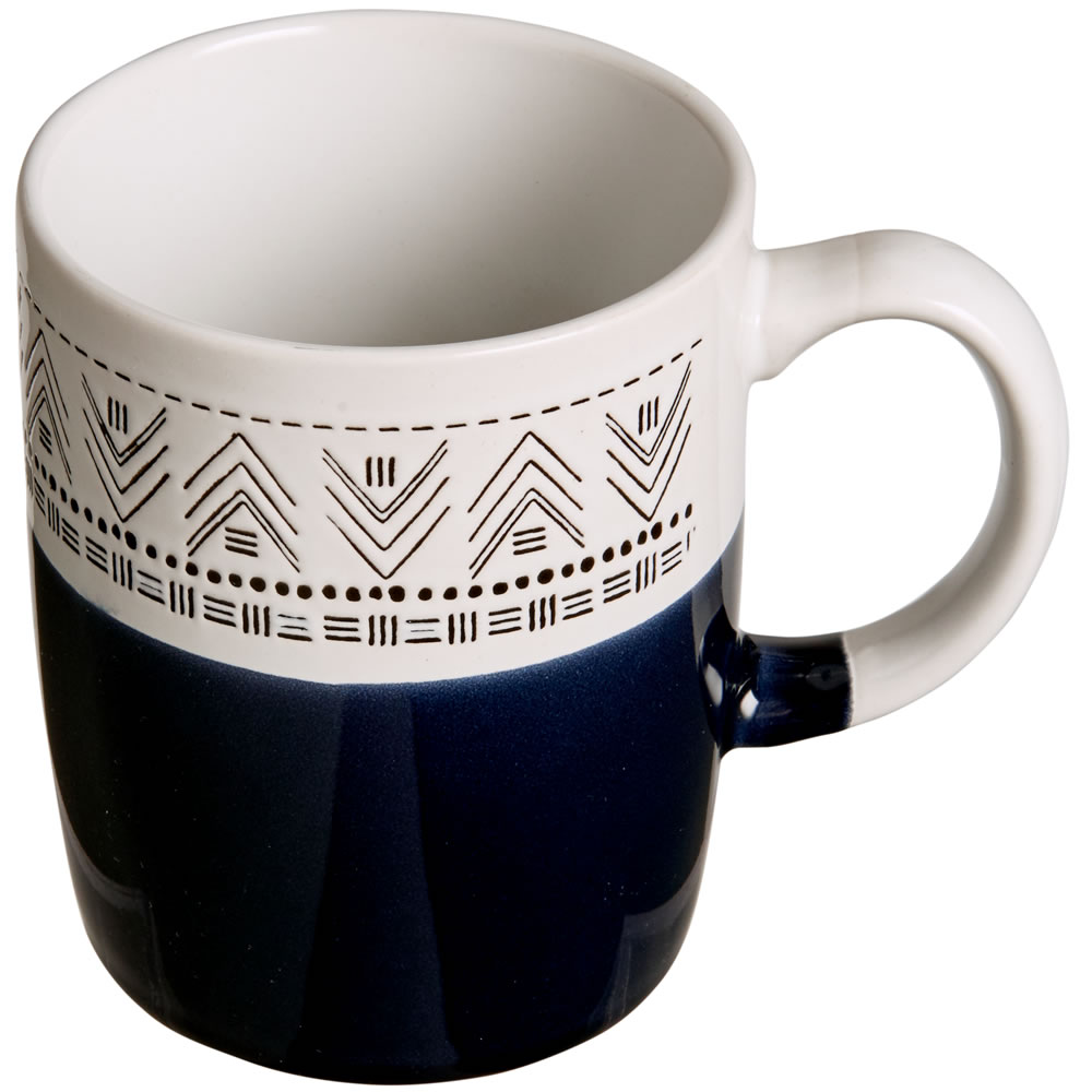 Wilko Navy Aztec Design Mug Image 2