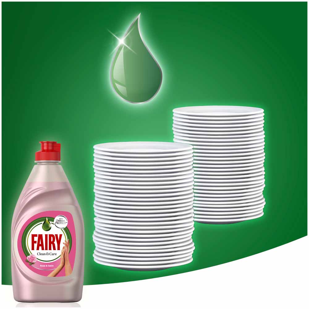 Fairy Clean and Care Rose and Satin Washing Up Liquid 820ml Image 7