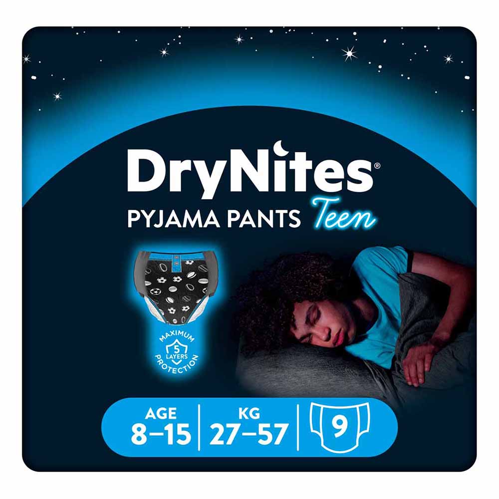 Huggies DryNites Pyjama Pants Boys 8 to 15 years 9 pack Image 1