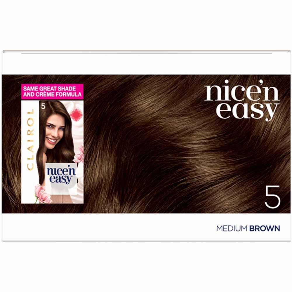 Clairol Nice'n Easy Permanent Hair Dye 5 Medium Brown | Wilko