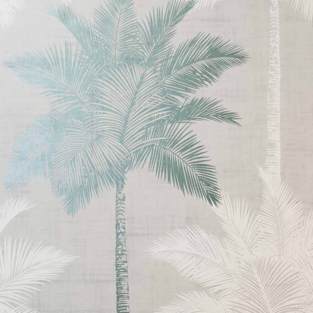 Arthouse Palm Luxe Grey and Duck Egg Wallpaper Image 1