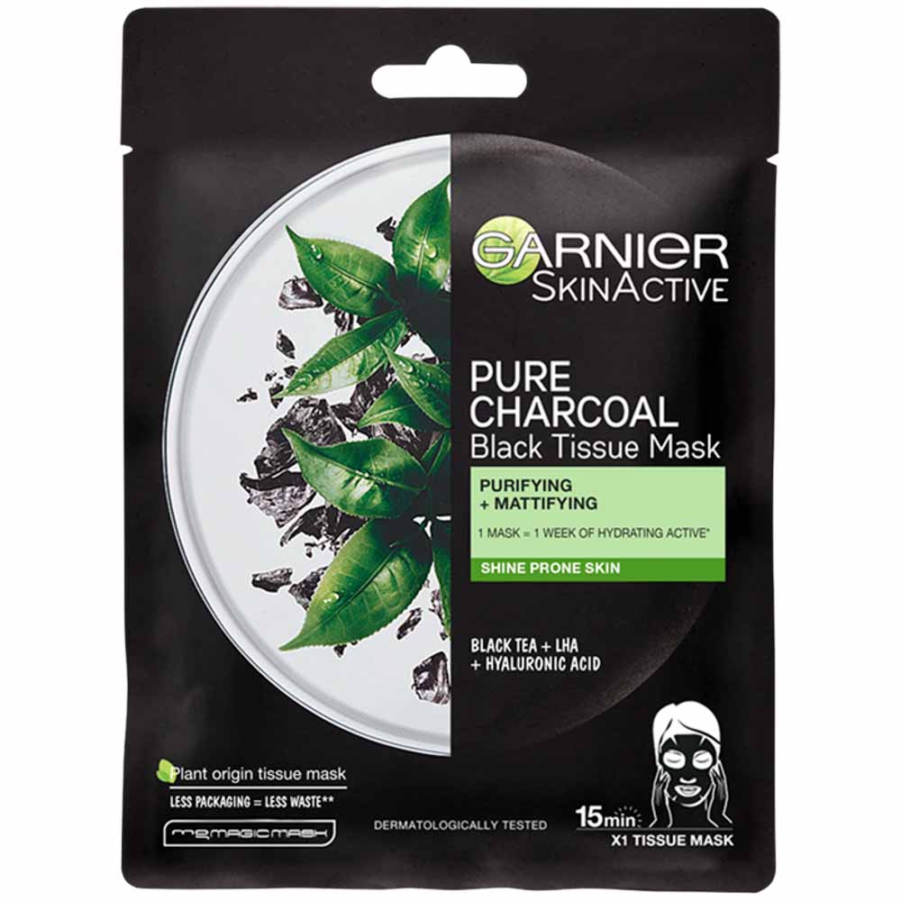 Garnier Pure Charcoal Mattifying Black Tissue Mask Image 1