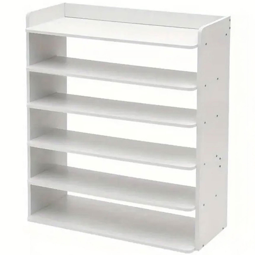 Neo 6 Tier White Wooden Shoe Rack Image 2
