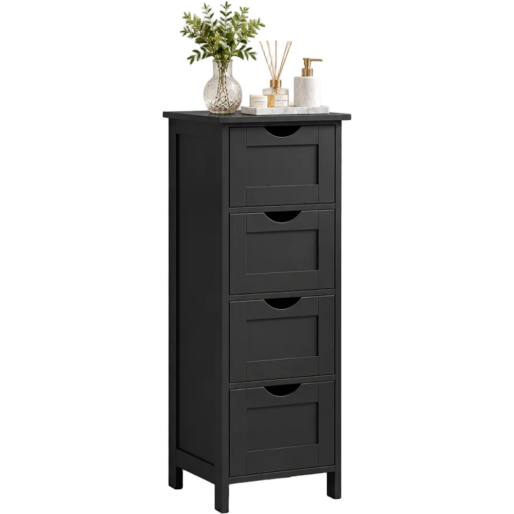 Modcraft 4 Drawer Black Bathroom Floor Storage Cabinet Image 3