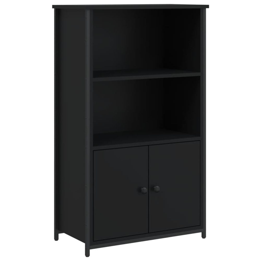 vidaXL 2 Door 2 Shelf Black Highboard Image 2