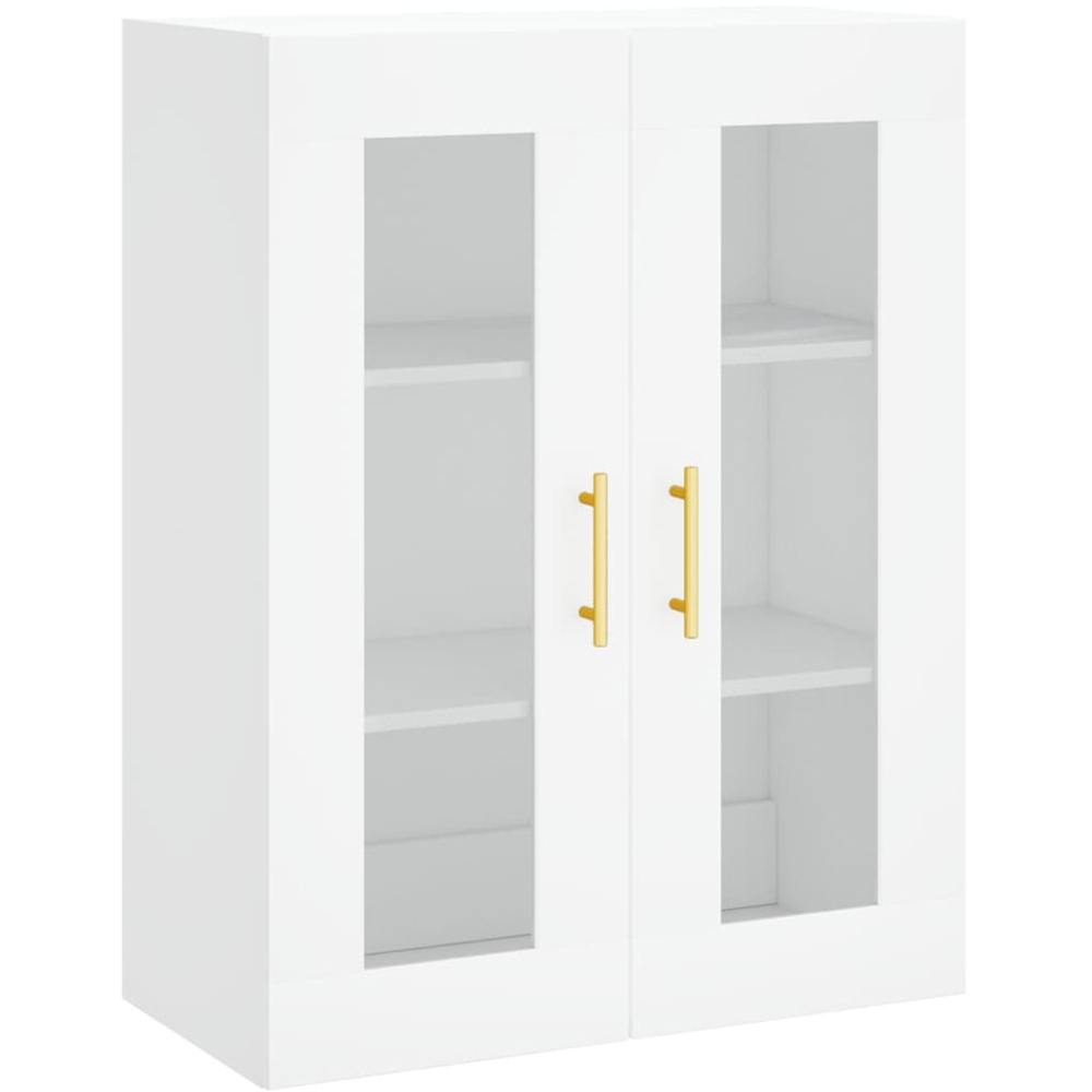vidaXL 2 Glass Door White Wall Mounted Cabinet Image 2
