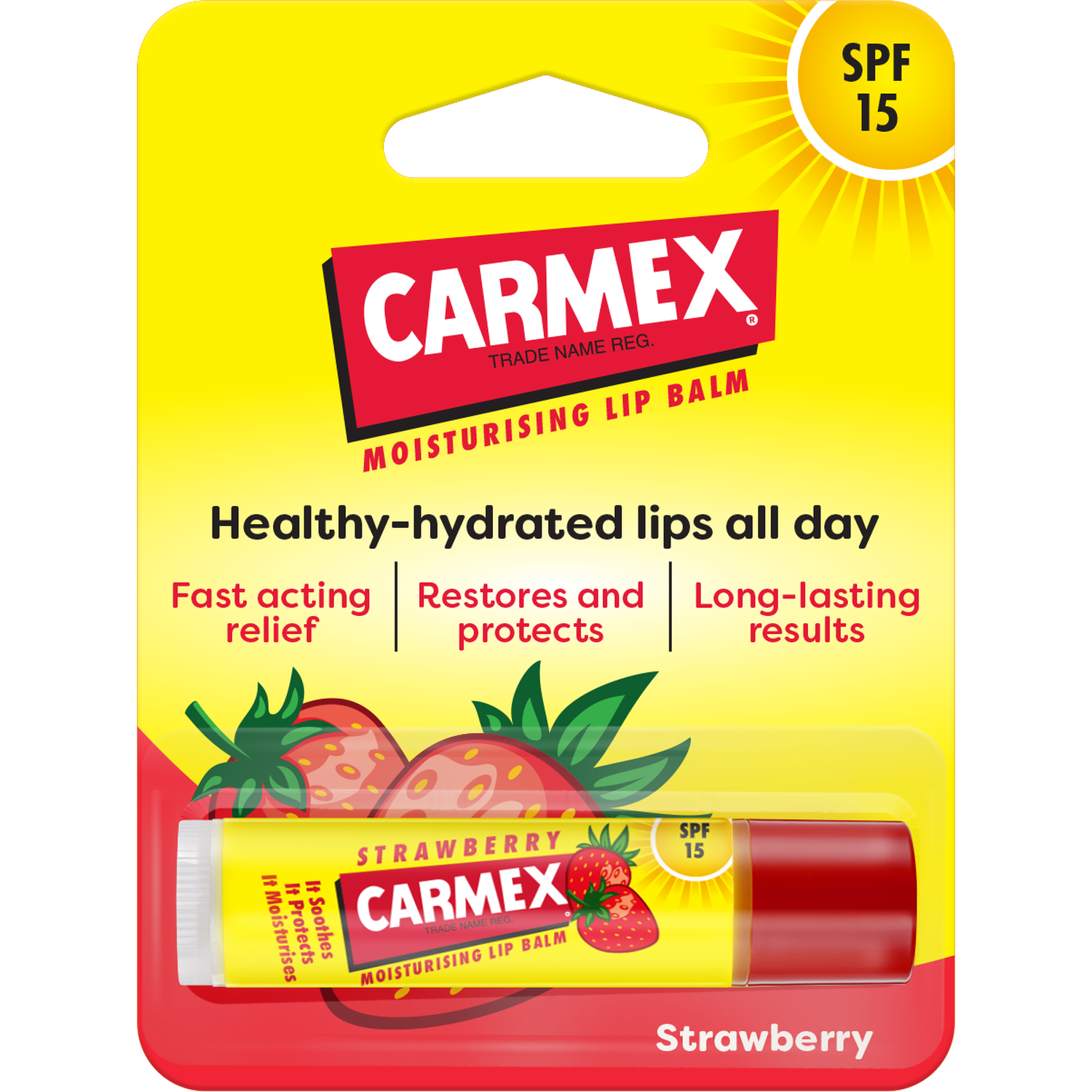 Carmex Lip Balm Stick - Yellow / Strawberry Image