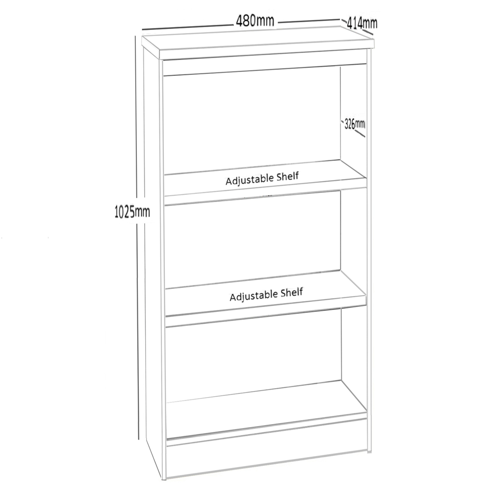 R White Cabinets 3 Shelf Sandstone Mid Height Bookcase Image 5