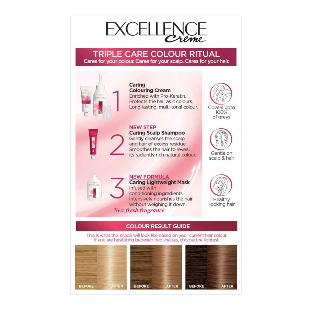 L'Oreal Paris Excellence Creme 9.3 Natural Light Golden Blonde Permanent Hair Dye Image 2
