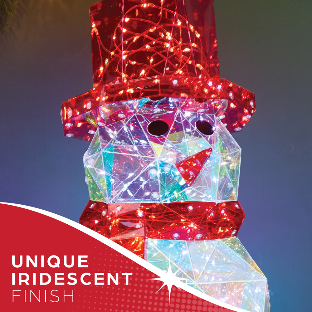The Christmas Workshop 200 Cool White LED Iridescent Snowman Christmas Decoration 40cm Image 11