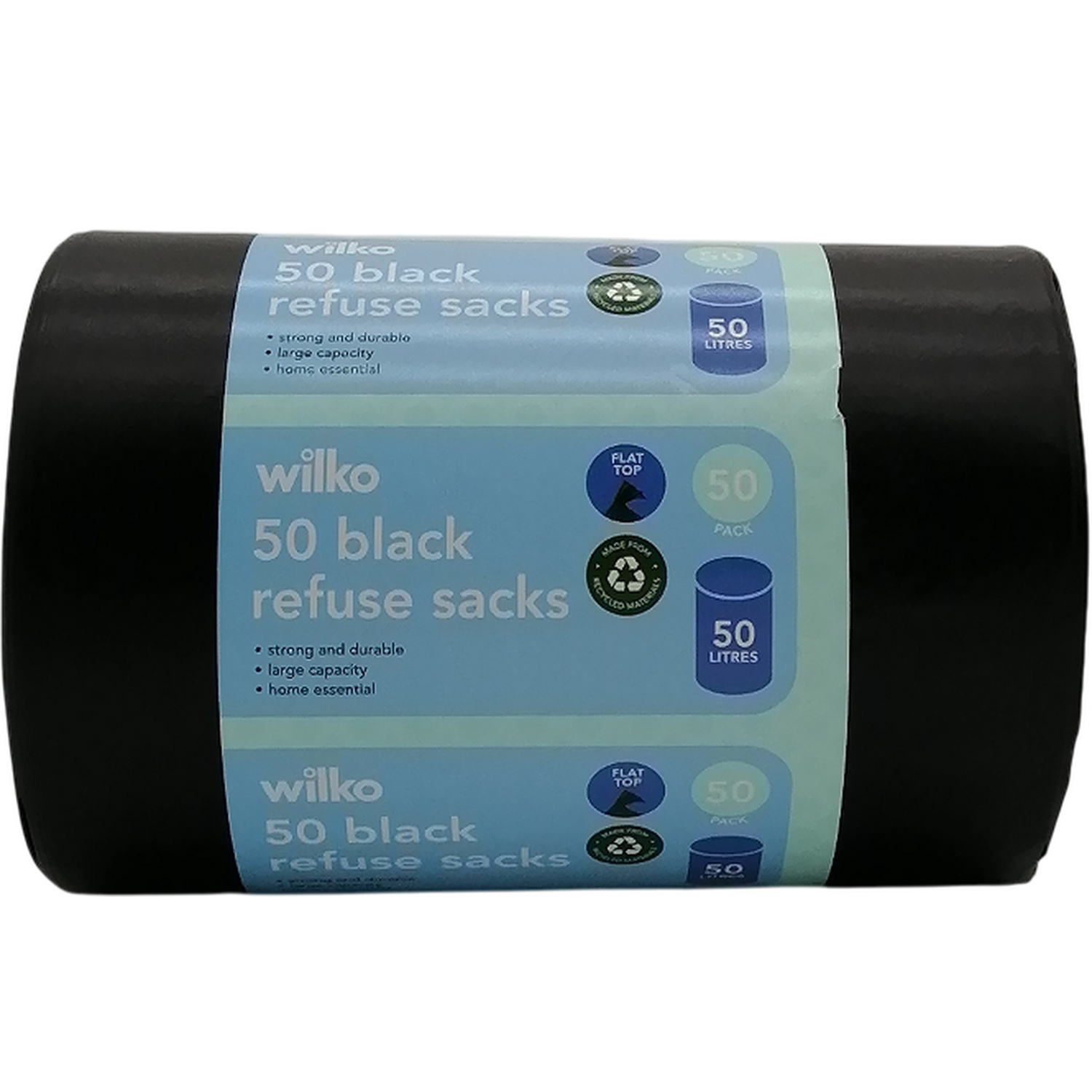 Pack of 50 Flat Top Refuse Sacks 50L Image