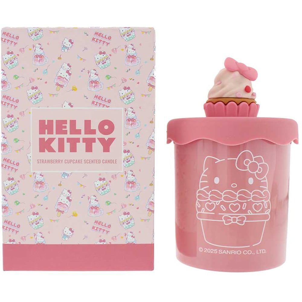 Hello Kitty Bakery Strawberry Cupcake Candle with 3D Silicone Lid 206g Image 2