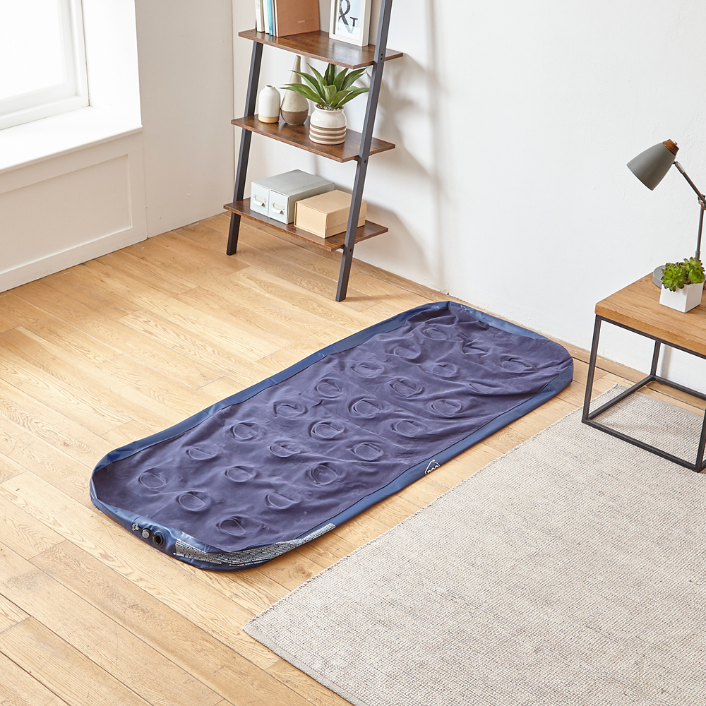 Neo Single Raised Flocked Inflatable Mattress Airbed with Electric Air Pump Wilko
