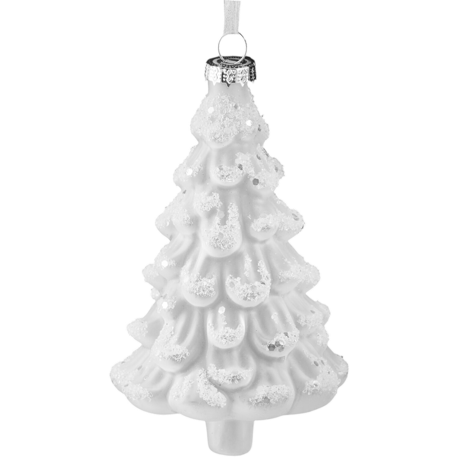 Glass Glitter Tree Hanging Decoration Image 4