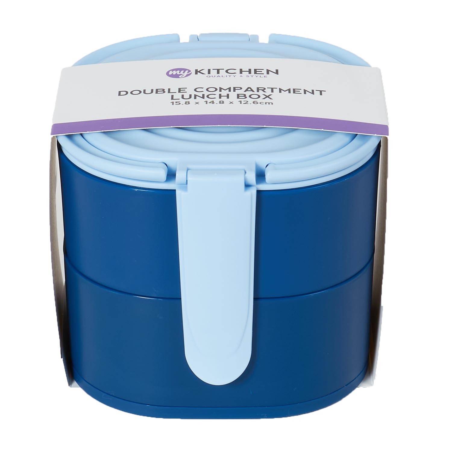 Double Compartment Lunch Box - Blue Image 1
