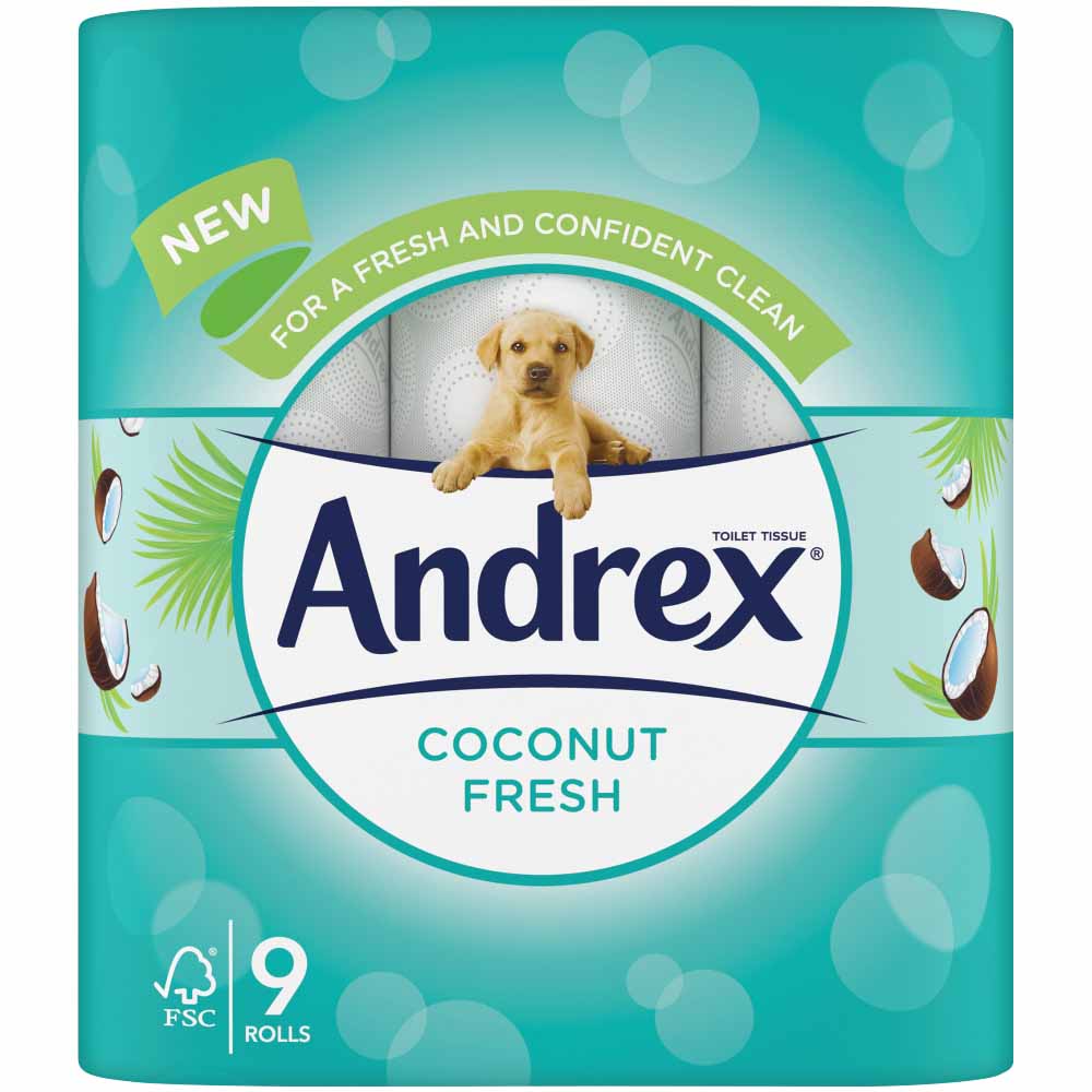 Andrex Coconut Fresh Toilet Tissue 9 Rolls Image 2