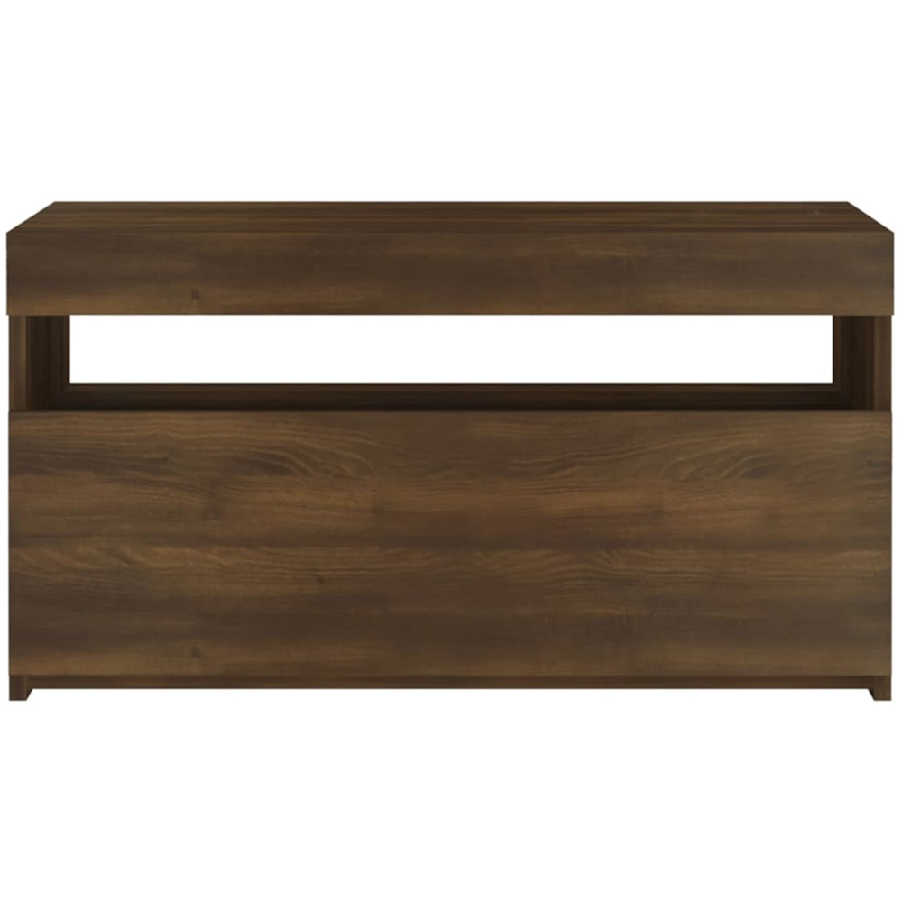 vidaXL Single Flap Door Single Open Shelf Brown Oak TV Cabinet with LED Light Image 7