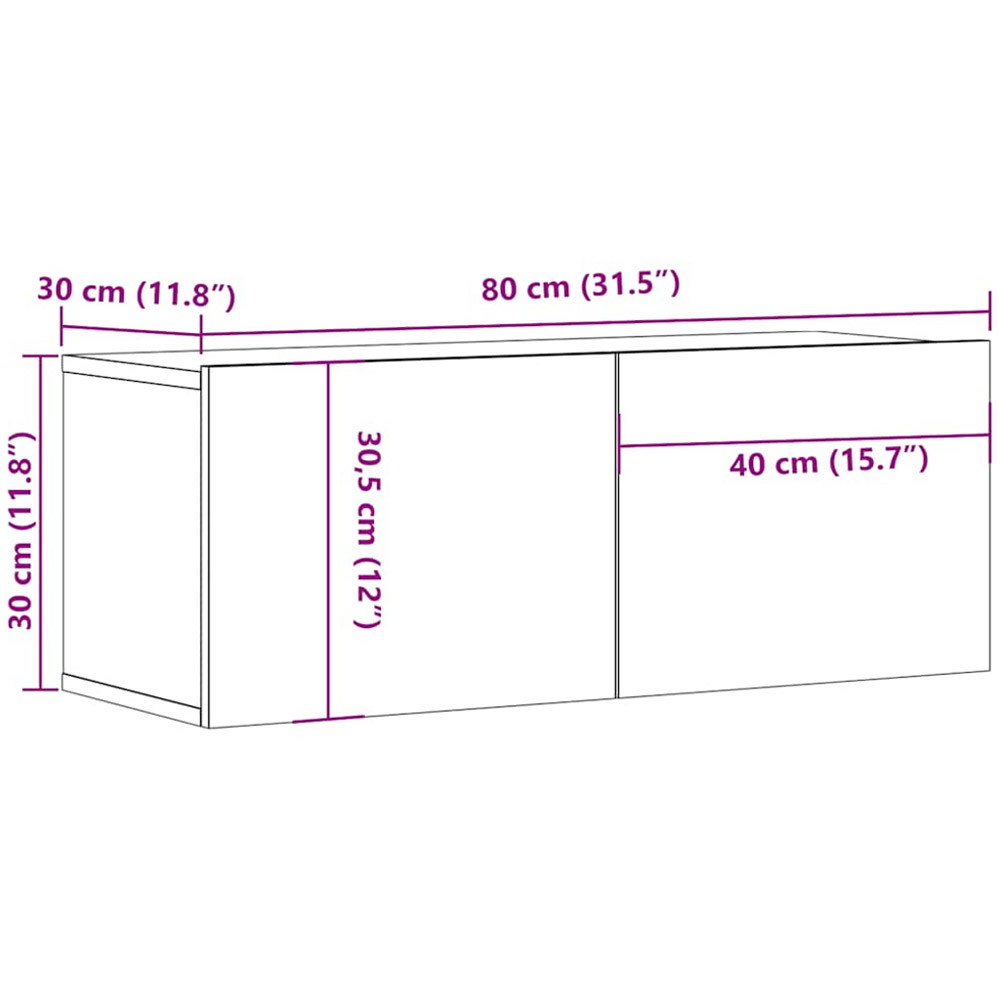 vidaXL 2 Flap Door Smoked Oak TV Cabinet Image 9