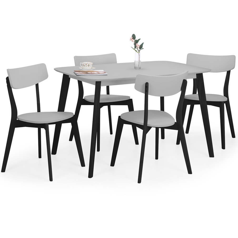 Julian Bowen Casa 4 Seater Rectangular Dining Table Grey and Black Image 5