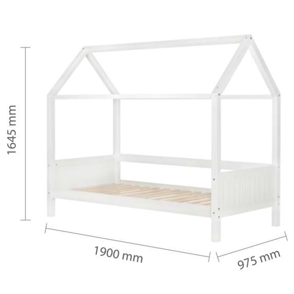 Home Single White House Bed Frame Image 7