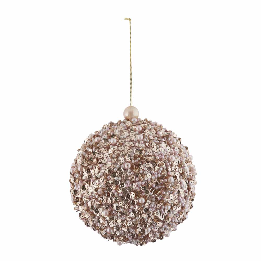 Wilko Cocktail Kisses Beaded Hanging Christmas Bauble Image 2