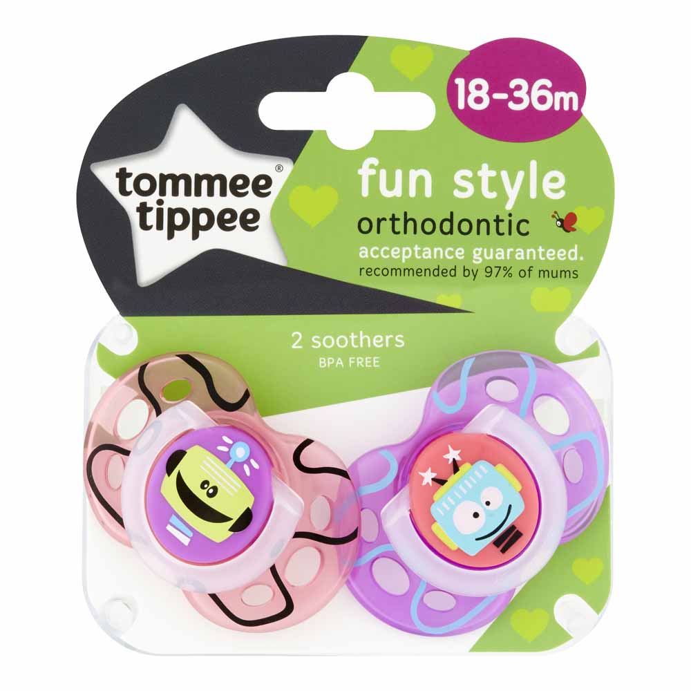 TommeeTippee 18-36m Fun Soother 2 Pack Image 1