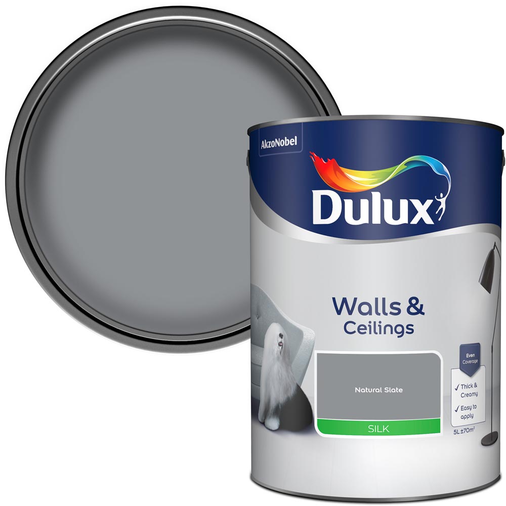 Dulux Natural Slate Silk Emulsion Paint 5L Wilko