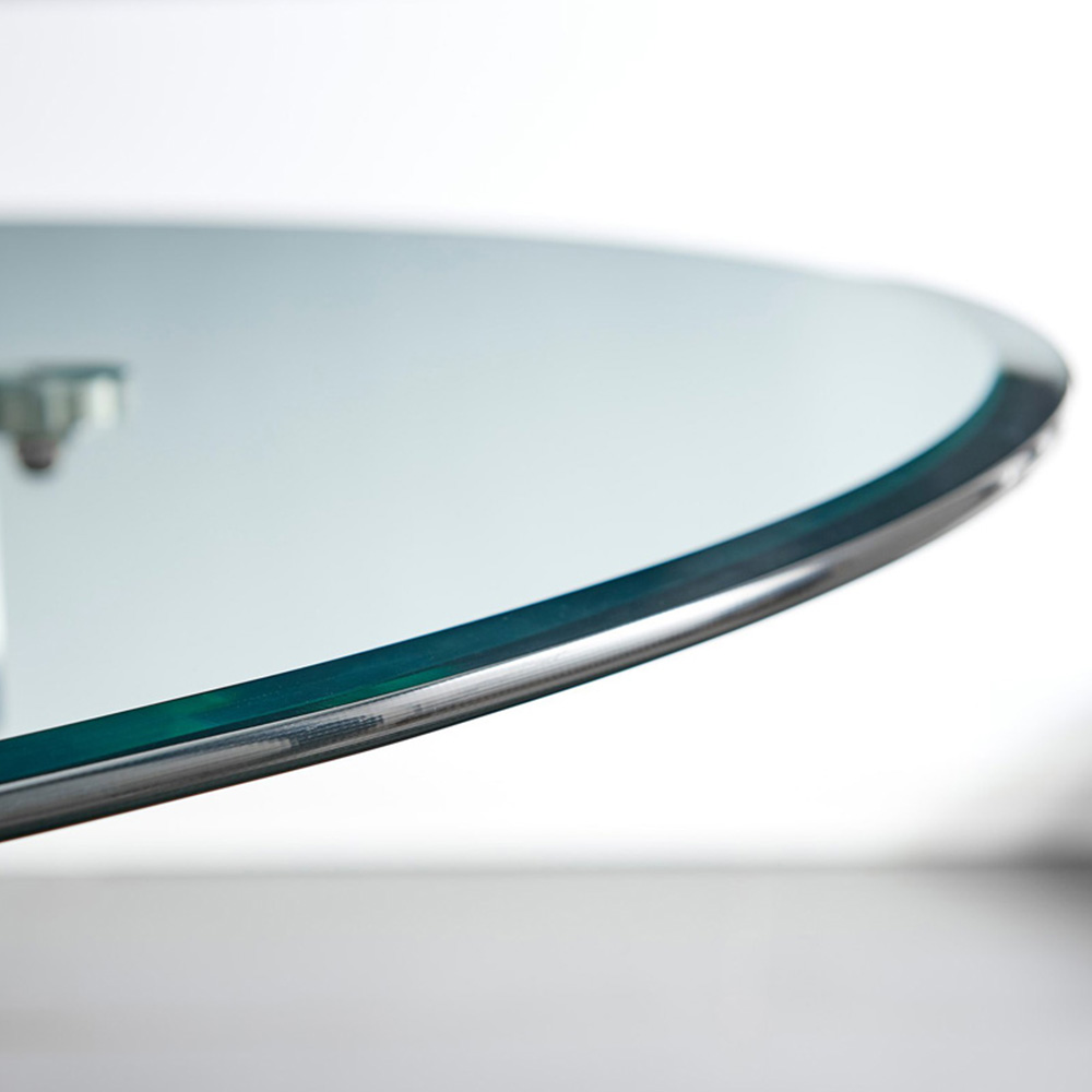 Furniturebox Arona Cesano 6 Seater Round Dining Set Navy and Chrome Image 4