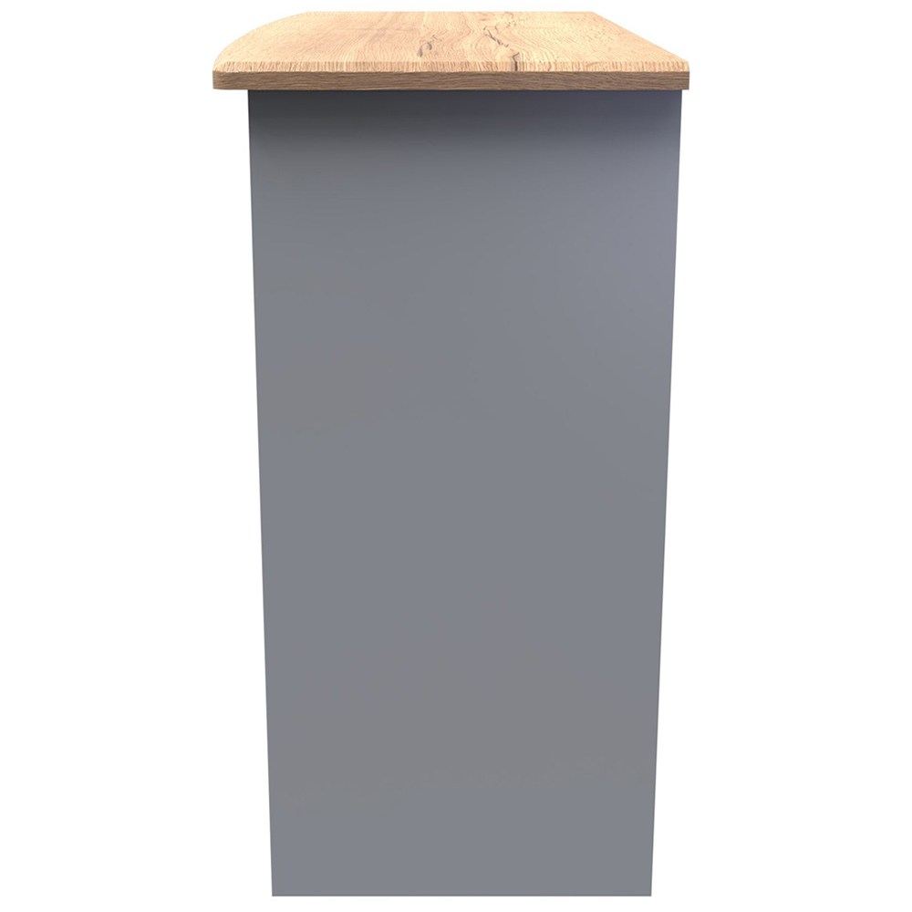 Crowndale Victoria 3 Drawer Dusk Grey and Oak Computer Desk Image 3