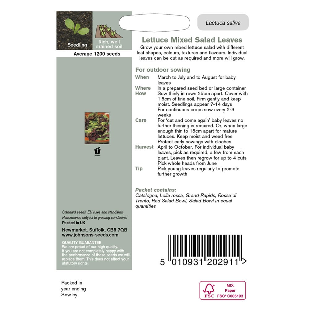 Johnsons Lettuce Mix Salad Leaves Seeds Image 3