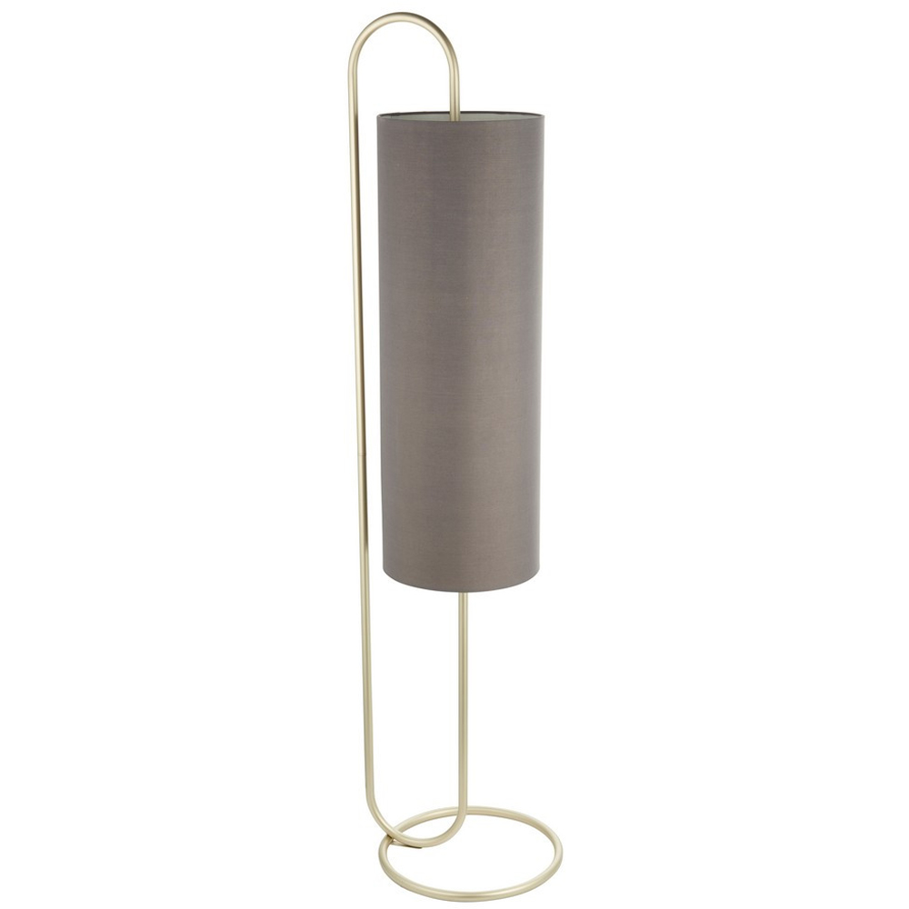Merano Arenzano Antique Brass and Grey Fabric Floor Lamp Image 1