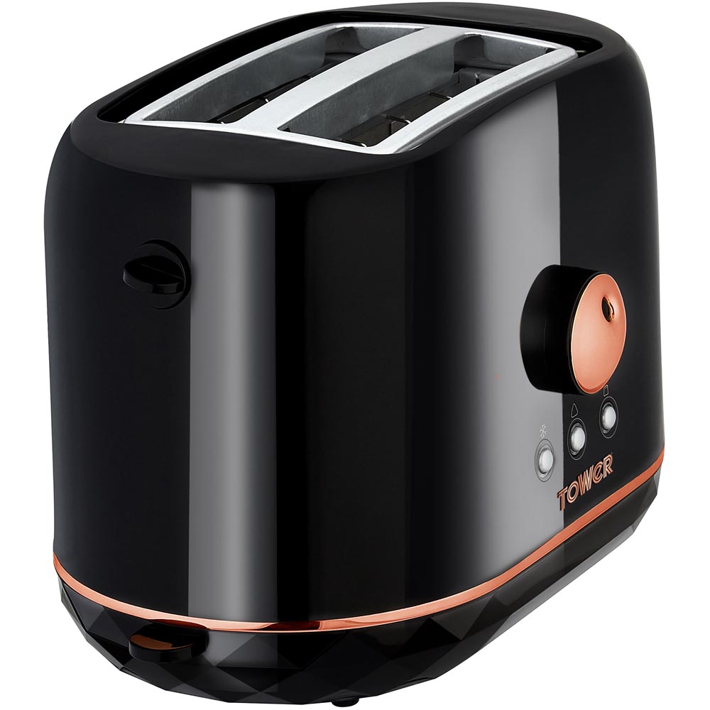 Tower Rose Gold 870W 2 Slice Toaster Image 1