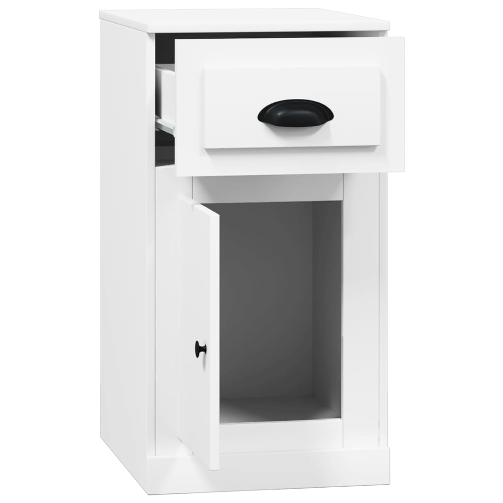 vidaXL Single Door Single Drawer White Side Cabinet Image 7